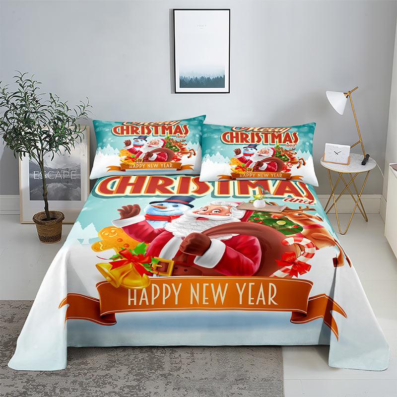 Comforter Merry Christmas Bed With 3D Print Santa Claus Home Decor New Year King Queen Full Size Red Bed