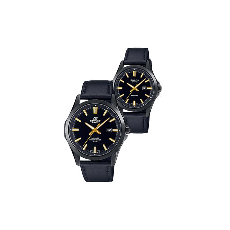 

Casio watch series - disc simple casual fashion couple watch quartz movement genuine leather strap Japanese and Korean watch EFB-106CL-1ASHE-4542CL-1A чёрный