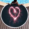 Love Heart Round Beach Towel, Microfiber Sand Resistant Beach Blanket, Soft Absorbent Quick Dry Portable Pool Towel Picnic Mat