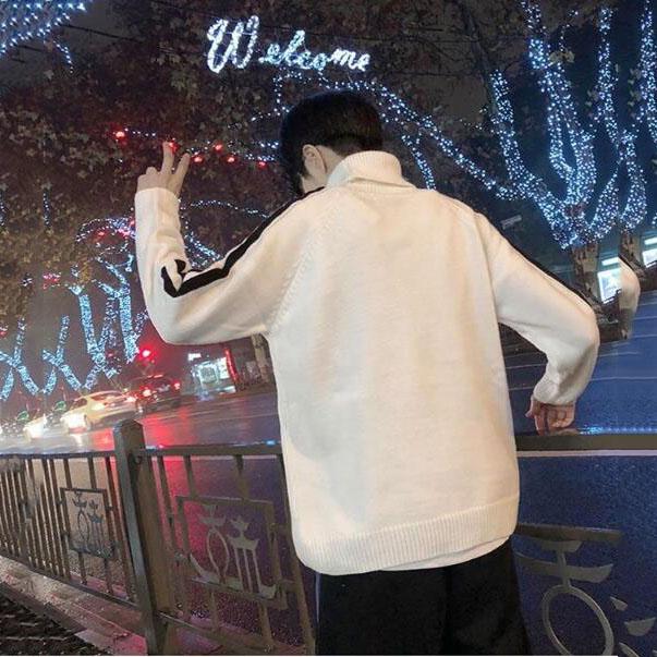 Herren Strickpullover Herbst Winter Lässig Rollkragen Slim Strickware Herren Locker Pullover