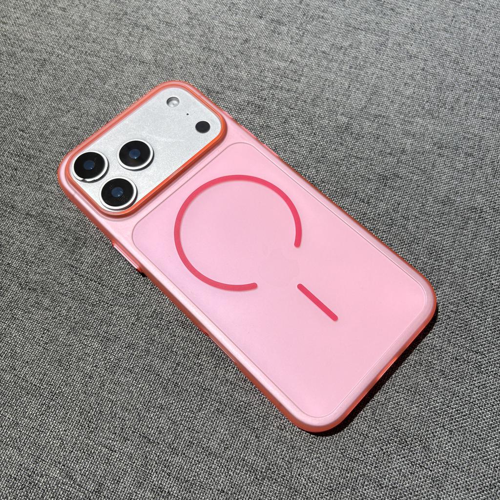 Soft sand fine ring magnetic mobile phone case Apple 17ProMax matte ultra-thin skin iphone15/14/16 hard case