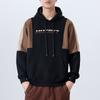 Design Sense Contrasting Color Splicing Heavy American Sweater Men'S Loose Large Size Trendy Couple Hoodie