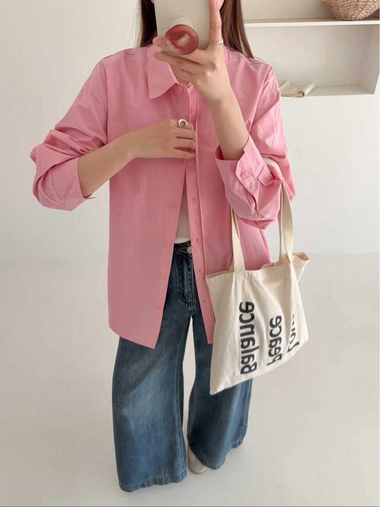Women's Stylish Summer Long-Sleeve Buttoned Waist-Cinched Top Shirt