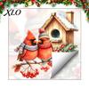 Watercolor Bird Wall Art Christmas Sticker, PVC Decal, Waterproof Winter Gift for Friends Theme Window Cling Glass Doors And Storefronts Creative