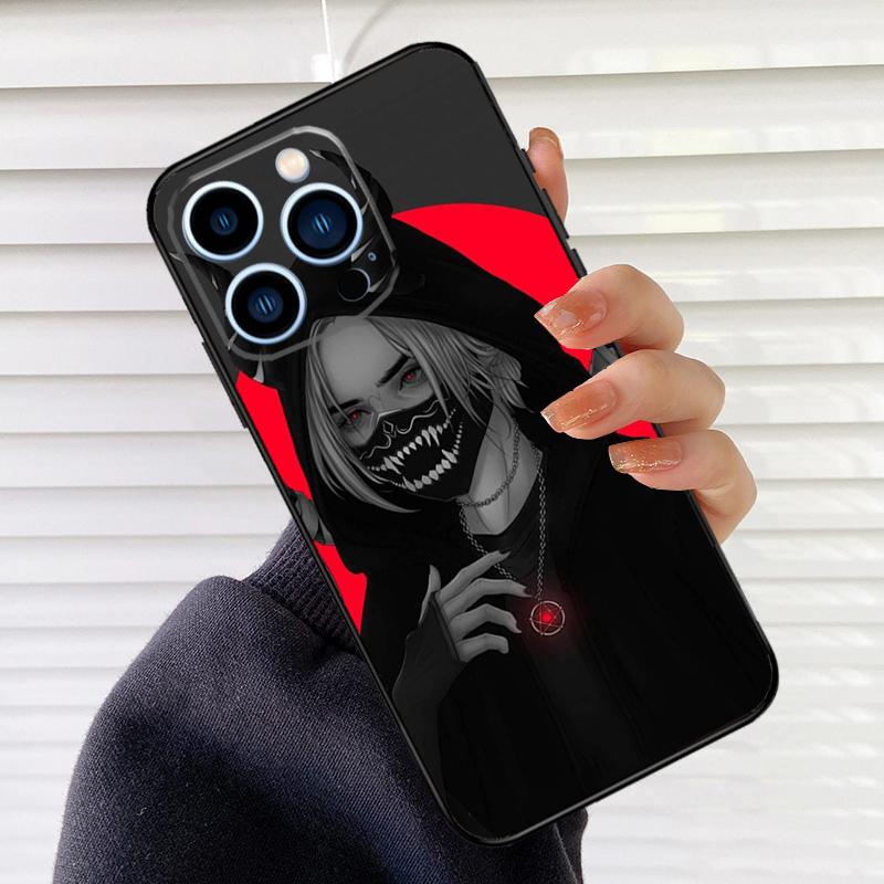 Anime Girl Mask Phone Case For iPhone 16 15 14 13 11 12 17 Pro Max mini 15 16 Plus 16e 17 Air Cover Fundas