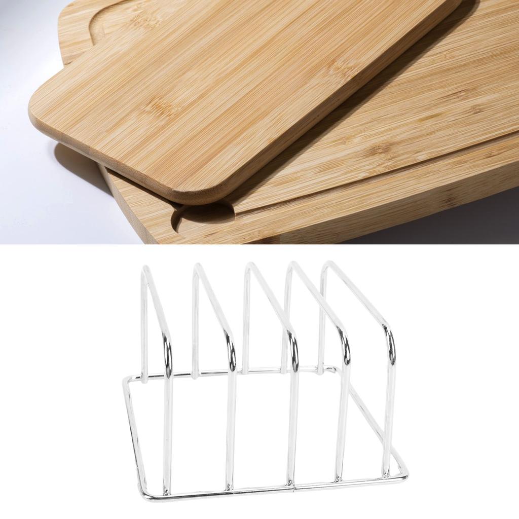 Stojan na krájecí desky Nerezový držák na krájecí desky 4 slotový úložný držák na kuchyňskou desku