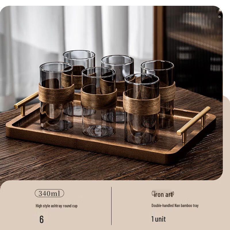 New Chinese Style High-Temp Glass Tea & Water Cup Set