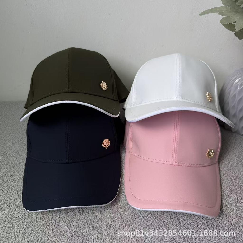 European and American hard top metal label baseball cap women's four-season models show a small face, fashionable foreign style sunscreen cap tide