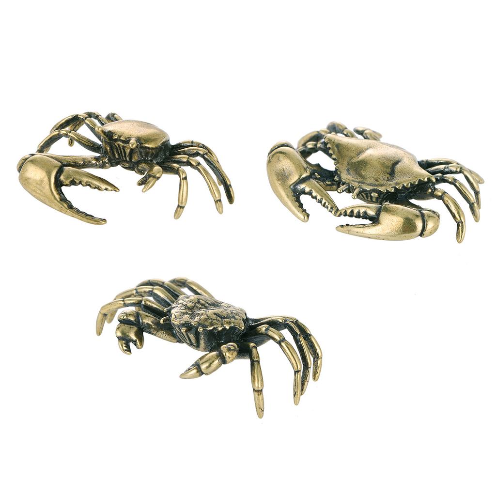 Handcraft Brass Crab Statue Exquisite Art Home Crab Sculpture for Home and Office Decoration Fine Detailing Home Accent