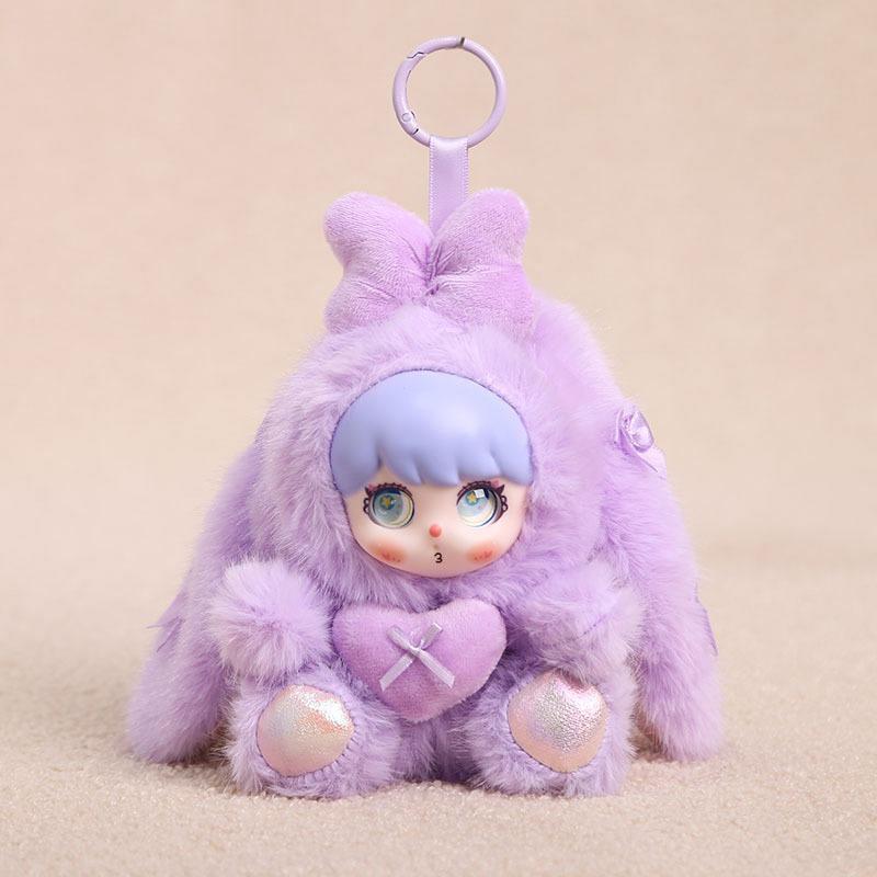 17cm Popular Rabbit Plush Toys Cute Doll with Vinyl Face big Ear Rabbit Plush Pendant Rabbit Ear Backpack Pendant for Girl Gifts