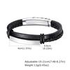 Mens Leather Bracelets Adjustable,Personalized Stainless Steel Bangle Multi Layer Learther Wristband,Gift for Father Dad Husband