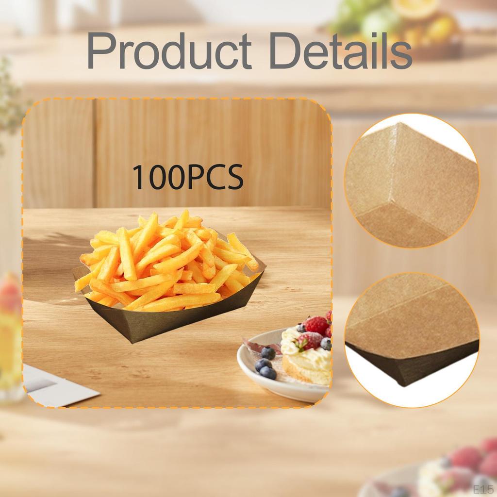 Paper Food Boats Packaging Tray Storage Non Reusable for Dessert Snack Taco