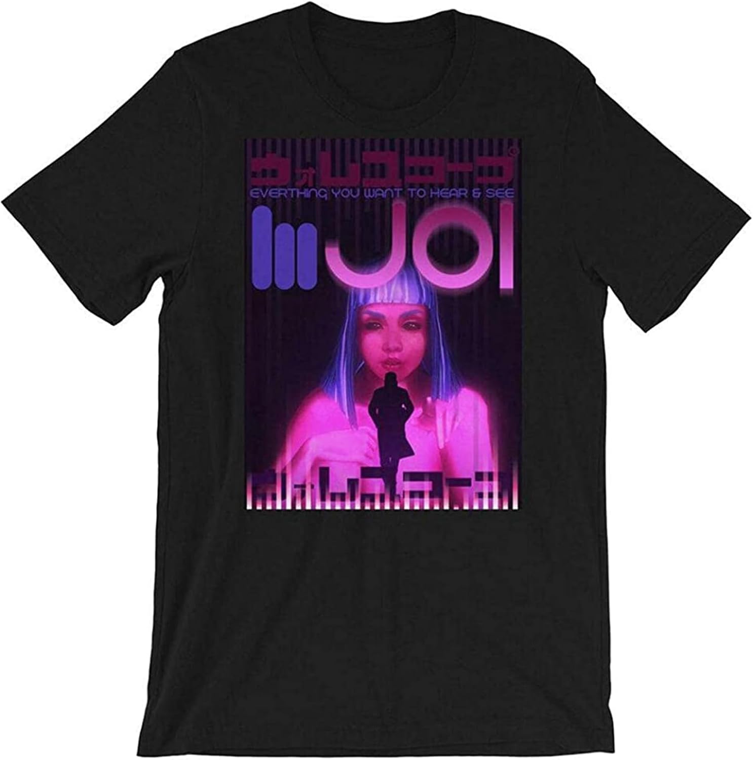 Men s Runner 2049 Joi Everything You Want to See and Hear Movie T Shirt Black 4XL