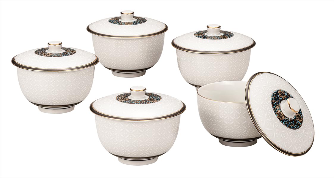 Накамару  Китани-яки  Набор чайников с крышкой, Белая эмаль K9-825