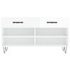 Shoe Bench High Gloss White 102 x 35 x 55 cm Engineered Wood