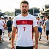 2026 Turkiye Soccer Fan 3D T-Shirt,Number Football Jersey Red Tee for Summer T-Shirts for Kid Adlut Breathable Quick Drying Jersey