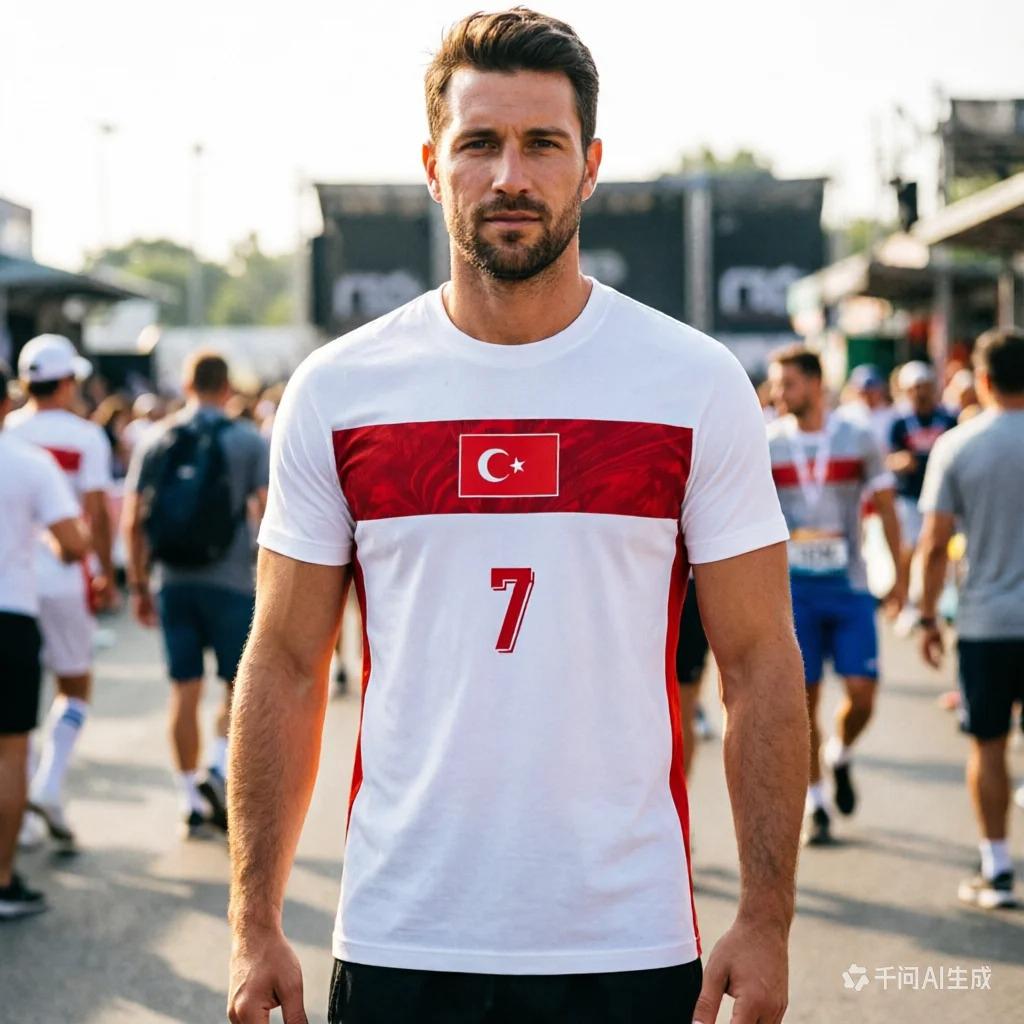 2026 Turkiye Soccer Fan 3D T-Shirt,Number Football Jersey Red Tee for Summer T-Shirts for Kid Adlut Breathable Quick Drying Jersey