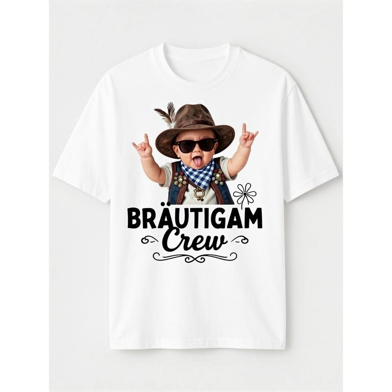 Men's & Women's Bachelor Party T-Shirt - JGA Print Round Neck Basic Tee Suitable for Stag Do, Wedding Events, Casual Wear - Year-Round Comfortable