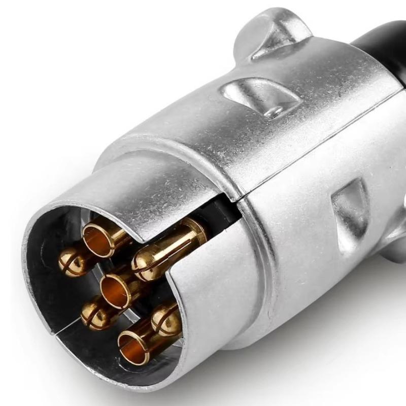 Spina Robusta a 7 Pin in Lega di Alluminio Connettore 12V per Elettricità Rimorchio Camion Traino Spina UE Sostituzione Professionale per Camion