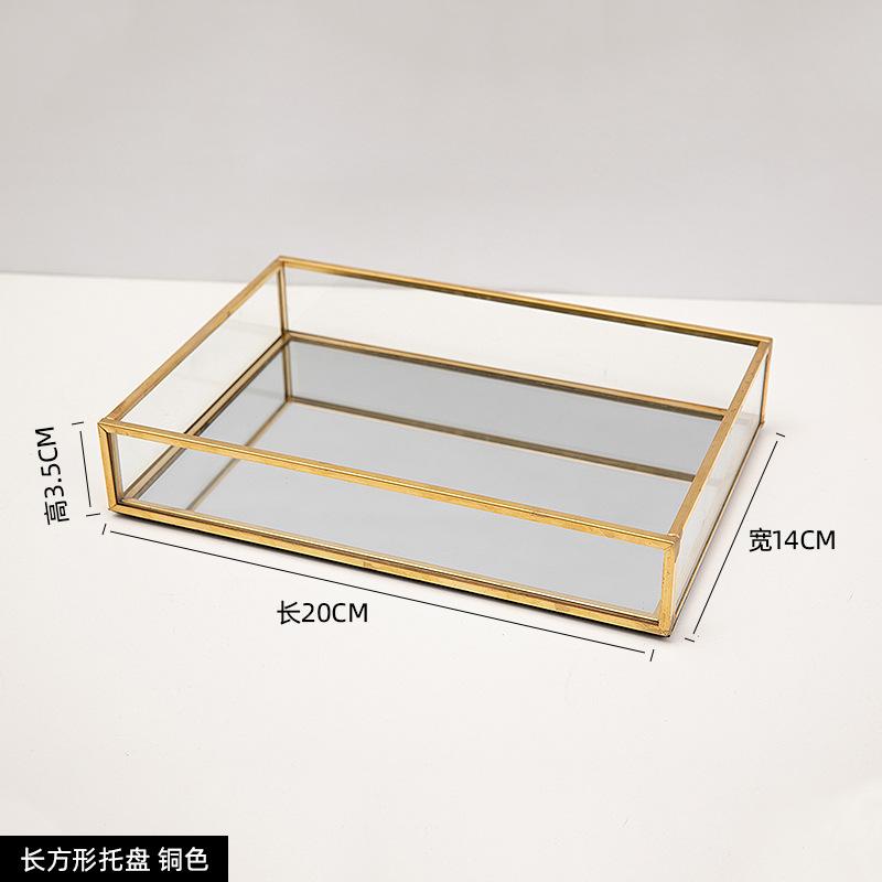 Clear Glass Cosmetic Storage Box Modern Display Tray Elegant Organizer for Home Vanity Desktop Makeup and Jewelry Storage