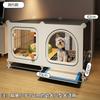 Small Dog Crate with Separate Toilet Area Puppy House for Teddy Bichon Pet Bedroom Kennel Cozy Puppy Home with Removable Tray