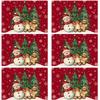 Winter Red Snowman Gingerbread Man Christmas Tree Xmas Placemats Set of 4 Table Mats for Party Home Kitchen Dining Table Decorations 12x18 Inch