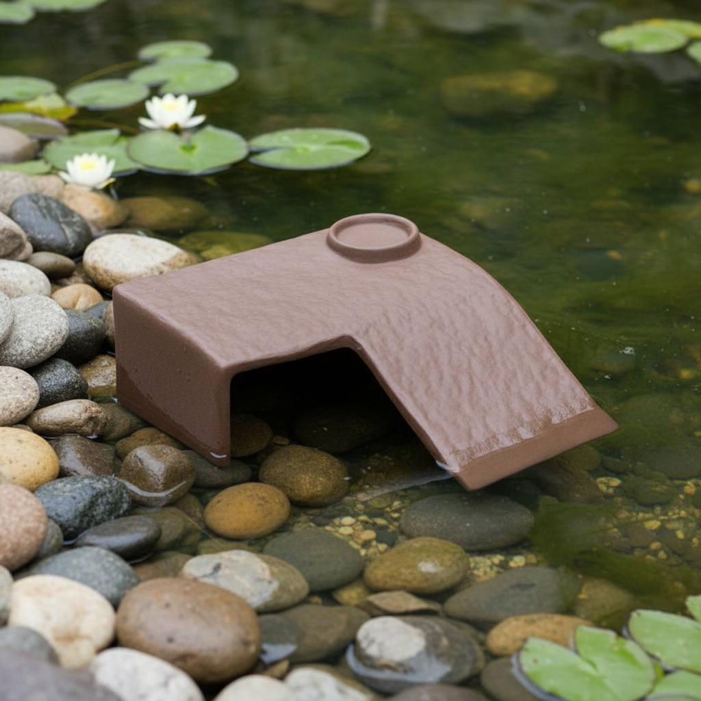 2 Pieces Turtle Basking Dock Easy Climbing Ceramic Turtle Ramp Amphibian Hide Cave Safe and Long-Lasting Pet Habitat Non