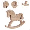 Wooden Rocking Horse Decor Figurine Creative Durability Artwork Ornament Table