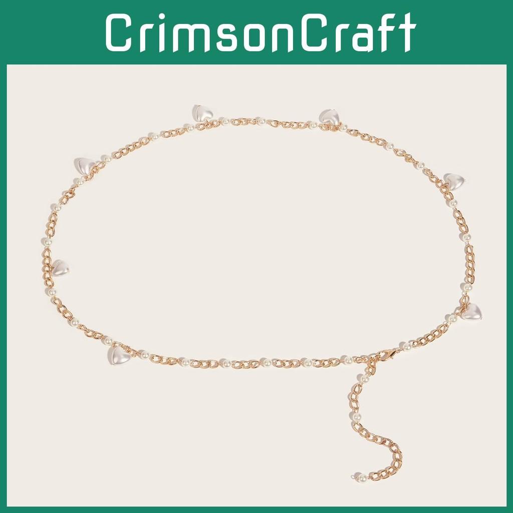 Faux Heart Fashion Pearl Waist Chain With Metal For Summer Womens Wear Party