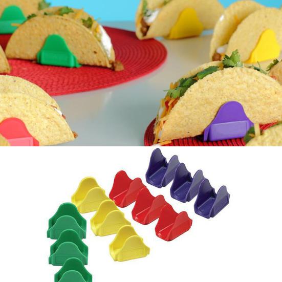 12Pcs/Set Taco Fiesta Taco Holder Plastic Rack Stands Mexican Food Kitchen Tool