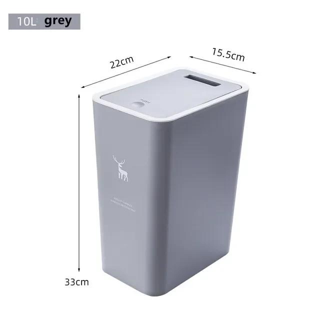 

10 л 15 л Скандинавское туалетное мусорное ведро Бытовое с крышкой Кухонная классификация Нажимной тип Ванная комната Гостиная Прямоугольное мусорное ведро