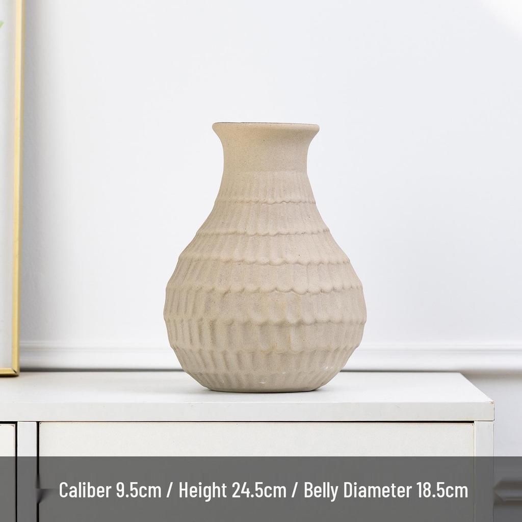 Wabi-Sabi Retro Ceramic Vase - Chinese Style for Living Room, Tea Room, or Hotel Decor