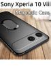 For Sony Xperia 10 Viii Case Finger Metal Ring Kickstand Phone Case Car Holder Matte Soft Silicone Housing