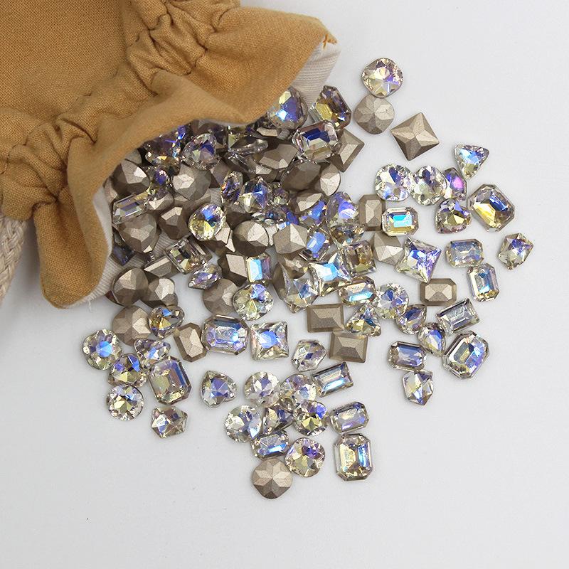 Nail Art Drill Whole Batch By Catty Nail Art Special-Shaped Diamond Burst Flash Color Pointed Bottom Diamond Crystal Glass Mixed Diamond Nail Art