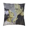 Flirtationship Bride Of Frankenstein Cushion Cover Horror Film Floor Pillow Case For Sofa Fashion Pillowcase Home Decor