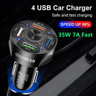 4 Ports USB Auto Ladegerät 48w Schnelle 15a Schnelle Aufladung Für Iphone Xiaomi Mi 10 Huawei Mate 40 Handy ladegerät Adapter Im Auto