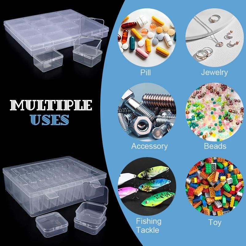 Storage Organizer Box Set 12/14/15/24/30Pcs Small Clear Plastic Bead Storage Containers For Small Items Crafts Jewelry