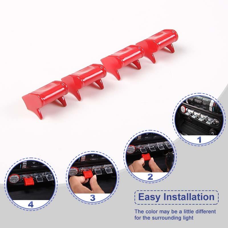 Botão de navegação de controle central de carro/botão de partida adesivos decorativos de capa adequados para Ford Mustang 2015 Up ABS acessórios interiores