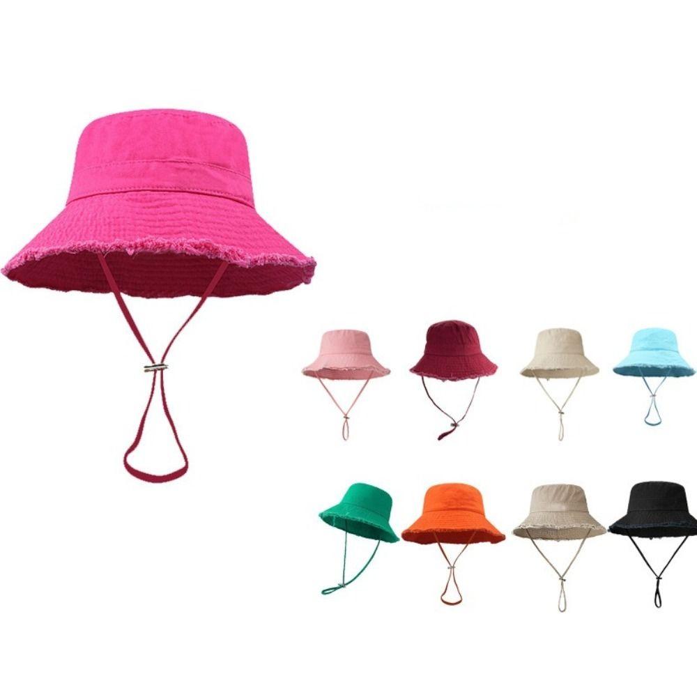 Hyun-Ah Style Bucket Hat Adjustable Hiking Hat Fashionable Fisherman Cap  Four Seasons