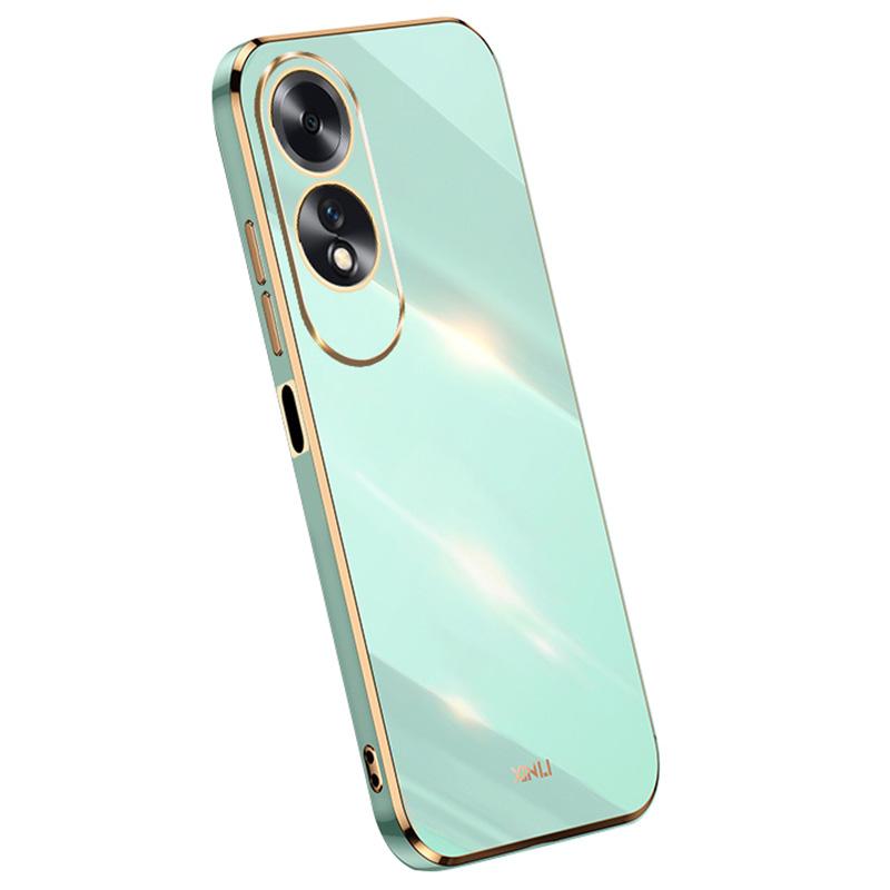 

For Oppo A60 4G Case Soft TPU Electroplating Shockproof Phone Cover Cyan