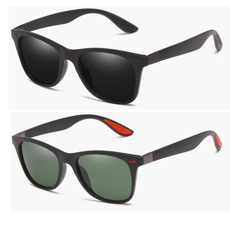 2Pack Retro Sunglasses for Women Men Trendy Sun Glasses Black Red Outdoor Sports Driving Fishing Glasses