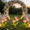 Solar Garden Lights Outdoor 3-Heads Realistic Flower Solar Stake Lights Auto On/Off Decorative Lamp for Yard Patio Lawn Pathway