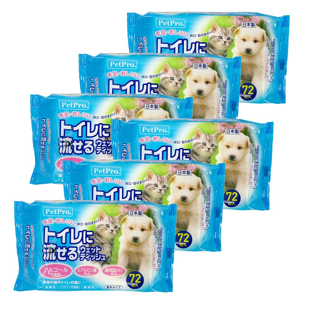 

Pet Pro Wet tissue that can be flushed down the toilet 72 pieces x 6 pieces