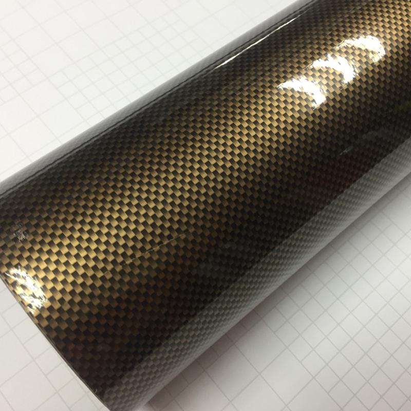10/20/30/40/50/58X152CM Gold square 2D Car Sticker Carbon Fiber Film DIY Vinyl Film Auto Wrapping Waterproof PVC Covering Film
