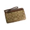 COACH Double Zip Wallet 20 Double Zip Leather Card Holder Wallet Clutch Medium Women's Saddle Brown