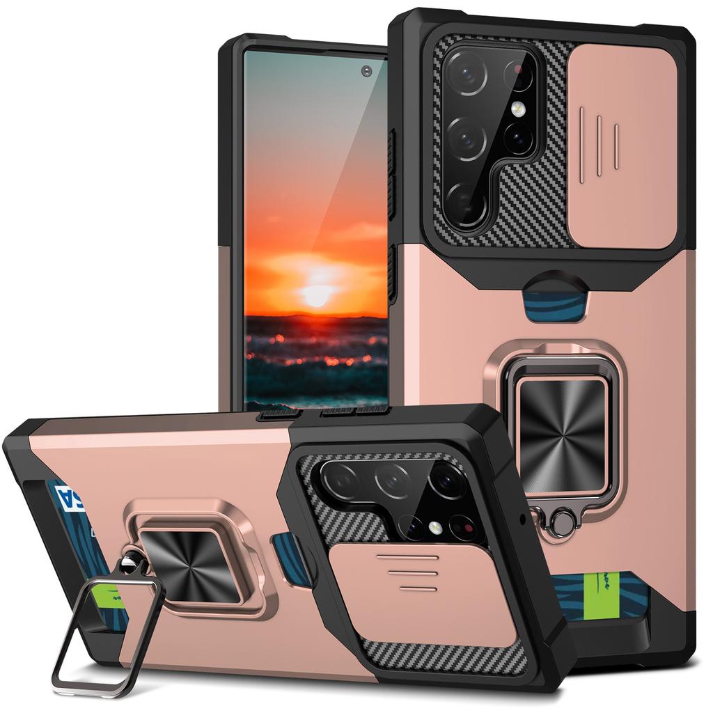 Applicable To Samsung S26Ultra Window Push Card Mobile Phone Case S25Ultra Bracket S24Ultra Anti-drop Protection