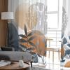 Boho abstrakte Blätter Pflanzen Tüll Vorhänge für Wohnzimmer schiere Vorhang für Schlafzimmer Küche Jalousien Voile Vorhänge