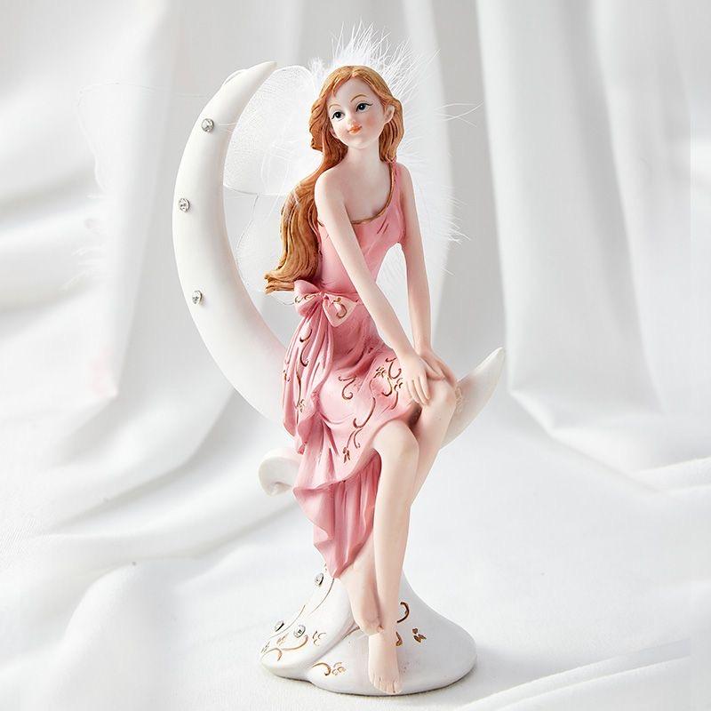 European Resin Angel Fairy Girl Figurine – Desktop Ornament Princess Statue Gift