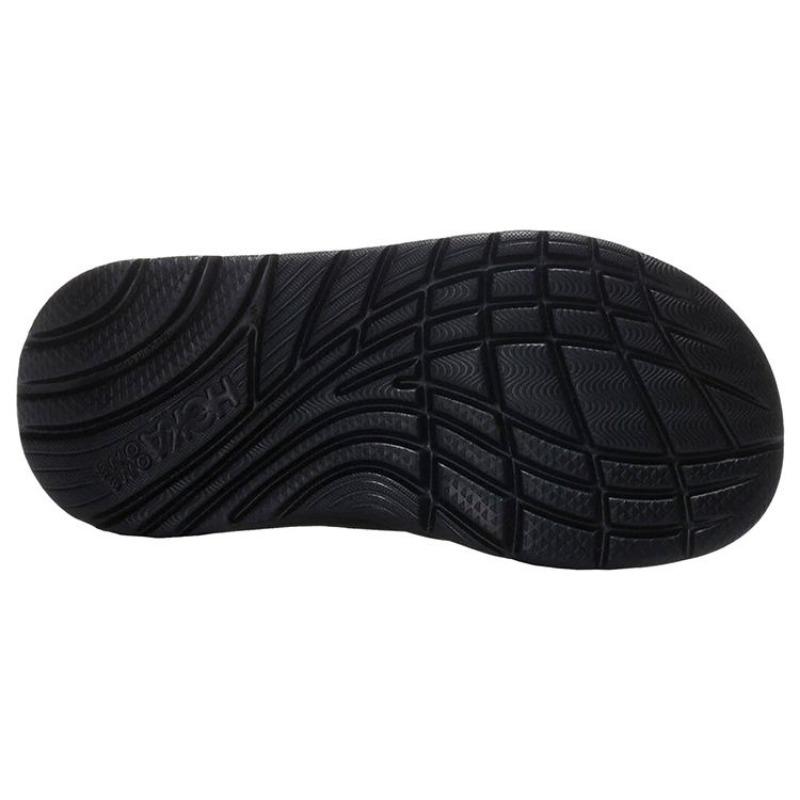 HOKA One One Ora Recovery Flip Men's Flip Flops Thick Sole Rubber Outsole Anti-slip Black 1099675-BDGGR