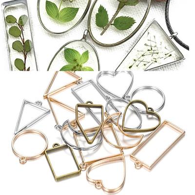 10 buc/lot Metal Geometric Hollow Frame Bezel Border Matrite UV Rașină Epoxidică pentru DIY Confecţionarea de bijuterii Constatări pandantive rotunde